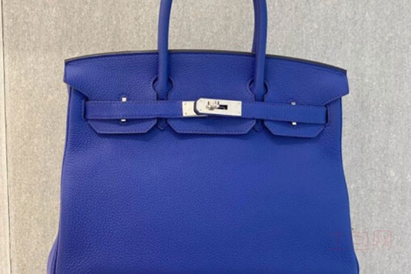 爱马仕birkin30电光蓝银扣R刻Tc皮包包实拍