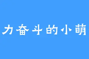 努力奋斗的小萌新