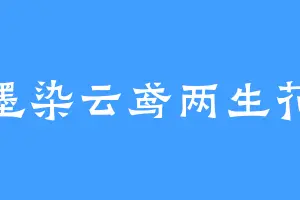 墨染云鸢两生花