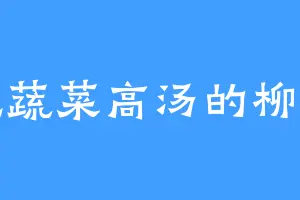 爱吃蔬菜高汤的柳雨菲