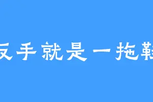 反手就是一拖鞋