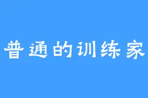 普通的训练家