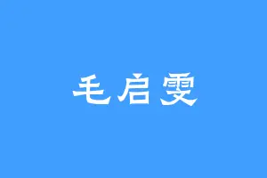 毛启雯