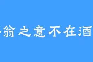 醉翁之意不在酒杯