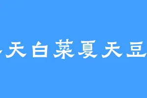 冬天白菜夏天豆角