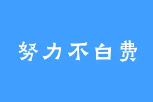 努力不白费