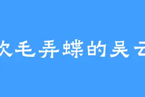 喜欢毛弄蝶的吴云隐