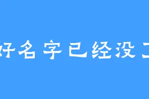 好名字已经没了