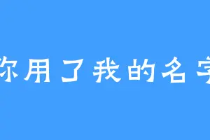 你用了我的名字