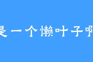 是一个懒叶子啊