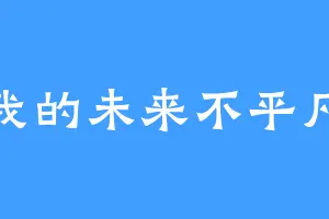 我的未来不平凡