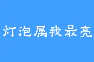 灯泡属我最亮