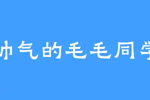 帅气的毛毛同学
