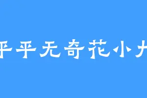 平平无奇花小九