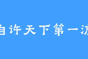 自许天下第一流