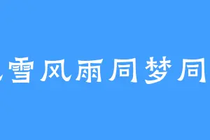 风雪风雨同梦同意