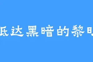 抵达黑暗的黎明