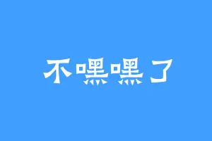 不嘿嘿了