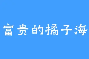 富贵的橘子海