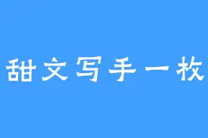 甜文写手一枚