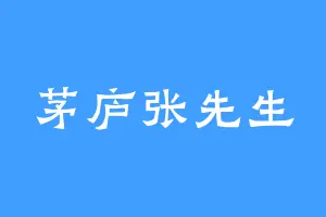茅庐张先生