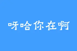 呀哈你在啊