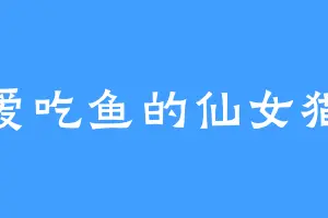 爱吃鱼的仙女猫