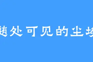 随处可见的尘埃